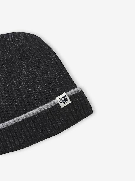 Bonnet garçon en maille côtelée anthracite 2 - vertbaudet enfant 