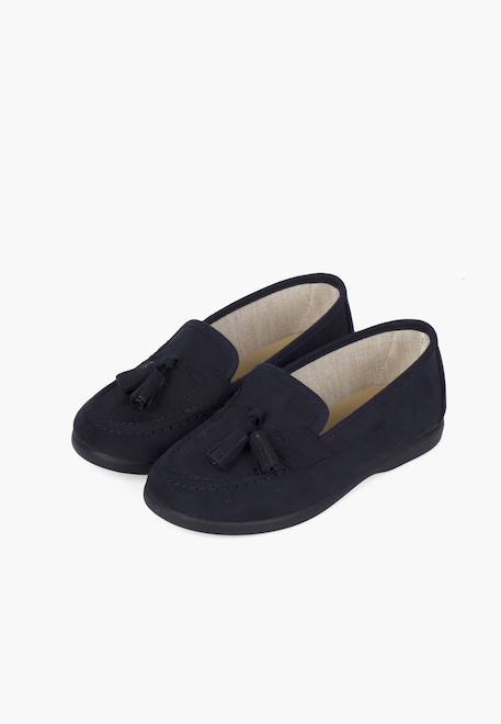 Mocassins pompons serratex Beige+Bleu marine 10 - vertbaudet enfant 