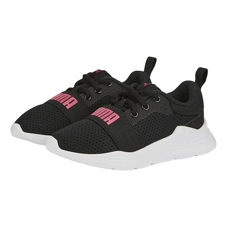 Baskets basses à fermeture éclair Noir+Puma noir sunset rose 9 - vertbaudet enfant 