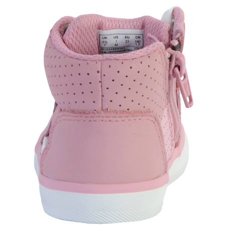 Baskets basses  à lacets  velours Rose 3 - vertbaudet enfant 