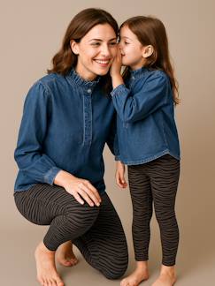 Vêtements de grossesse-Legging motif zébré femme capsule mère-fille
