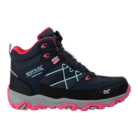 Bottines de marche synthétique samaris iii Bleu marine / rose fluo+Noir / gris clair 3 - vertbaudet enfant 