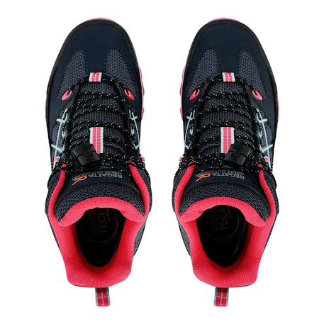 Bottines de marche synthétique samaris iii Bleu marine / rose fluo+Noir / gris clair 4 - vertbaudet enfant 