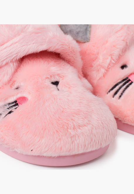 Chaussons animaux peluche Rose 6 - vertbaudet enfant 