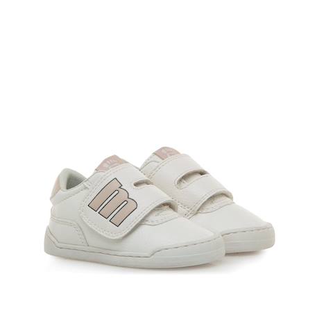 Sneakers fille fermeture adhésive barefoot Blanc-rose clair+Rose-nude 5 - vertbaudet enfant 