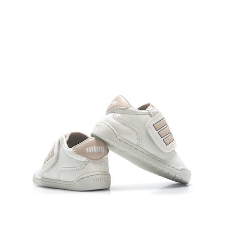 Sneakers fille fermeture adhésive barefoot Blanc-rose clair+Rose-nude 3 - vertbaudet enfant 