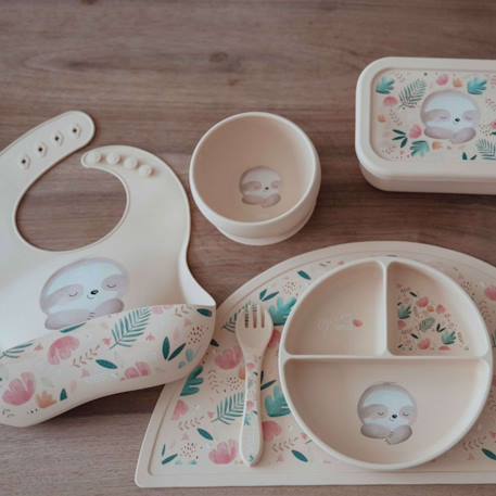 Bavoir en silicone gnawy le paresseux Beige 5 - vertbaudet enfant 