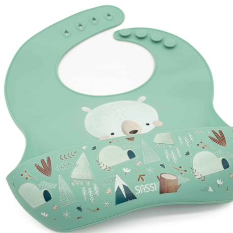 Bavoir en silicone munchy l'ours Bleu 3 - vertbaudet enfant 