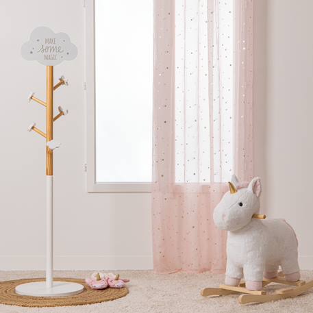 Voilage enfant étoile d'or à oeillets Blanc+Rose 1 - vertbaudet enfant 