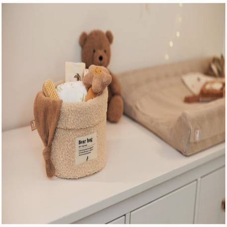 Panier de toilette boucle naturel (14 x 18 cm) Ecru+Marron 4 - vertbaudet enfant 