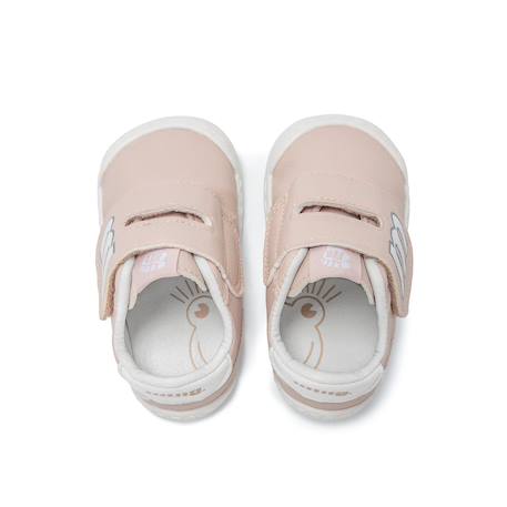 Sneakers fille fermeture adhésive barefoot Blanc – rose pastel+Rose-nude 8 - vertbaudet enfant 