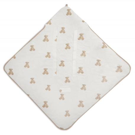 Couverture nomade enveloppante teddy bear Blanc, marron clair 2 - vertbaudet enfant 
