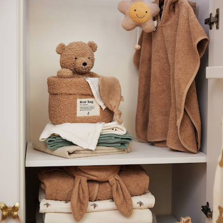 Panier de toilette boucle naturel (14 x 18 cm) Ecru+Marron 9 - vertbaudet enfant 