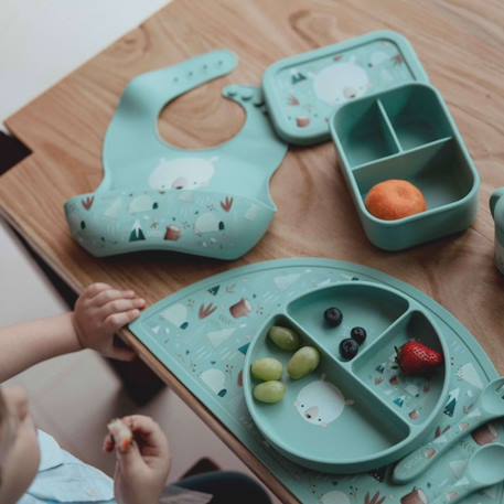Bavoir en silicone munchy l'ours Bleu 4 - vertbaudet enfant 