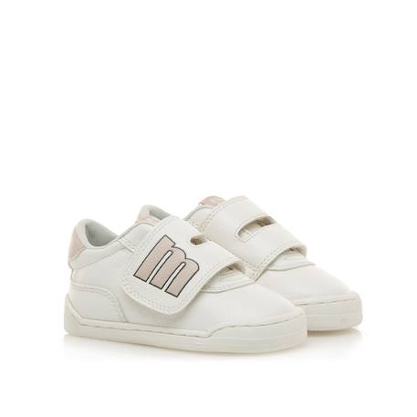 Sneakers fille fermeture adhésive barefoot Blanc – rose pastel+Rose-nude 5 - vertbaudet enfant 
