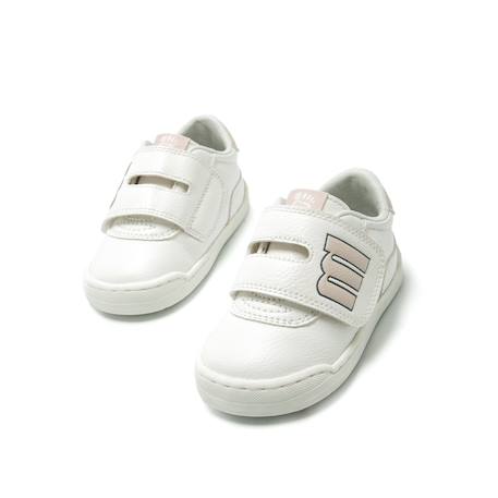 Sneakers fille fermeture adhésive barefoot Blanc – rose pastel+Rose-nude 2 - vertbaudet enfant 