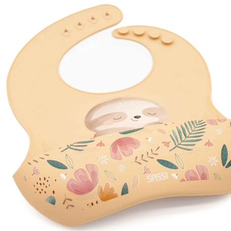Bavoir en silicone gnawy le paresseux Beige 3 - vertbaudet enfant 