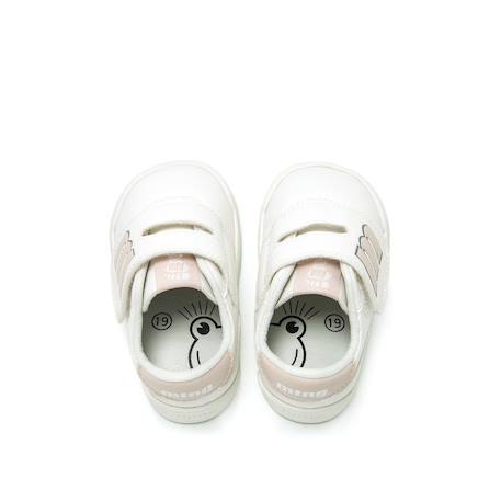 Sneakers fille fermeture adhésive barefoot Blanc – rose pastel+Rose-nude 6 - vertbaudet enfant 