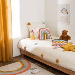 Linge de maison et décoration-Décoration-Coussin enfant - arc-en-ciel