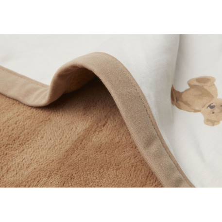 Couverture en coton bio ours teddy bear (75 x 100 cm) Blanc, marron clair 6 - vertbaudet enfant 
