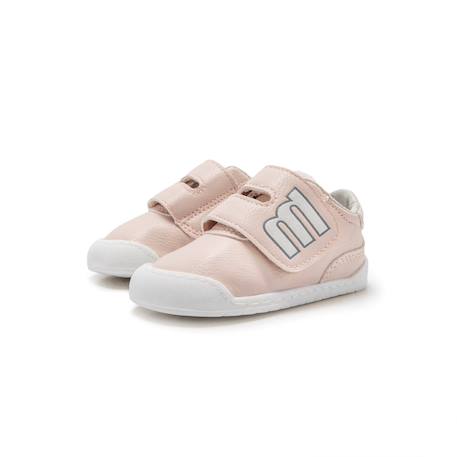 Sneakers fille fermeture adhésive barefoot Blanc – rose pastel+Rose-nude 12 - vertbaudet enfant 