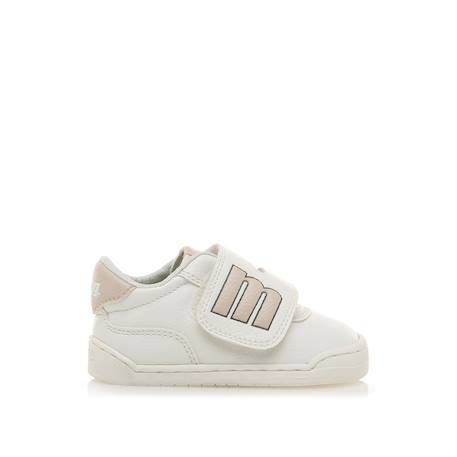 Sneakers fille fermeture adhésive barefoot Blanc – rose pastel+Rose-nude 1 - vertbaudet enfant 