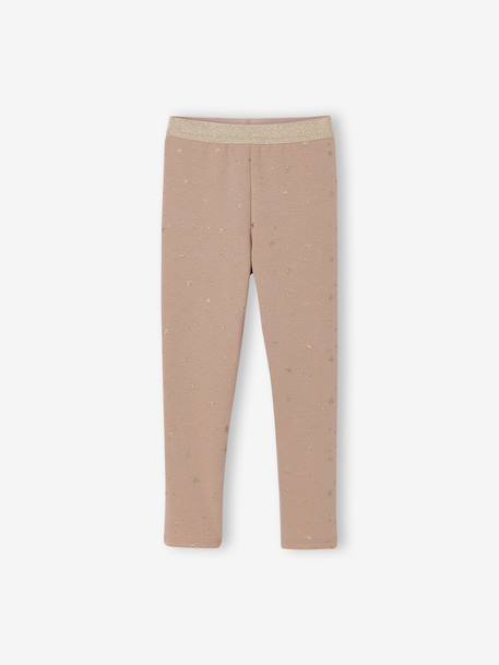 Legging fille doublé polaire imprimé étoiles brillantes moka 1 - vertbaudet enfant 