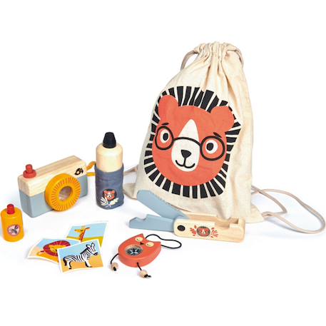 Kit aventure safari en bois Rouge, beige, bleu 1 - vertbaudet enfant 