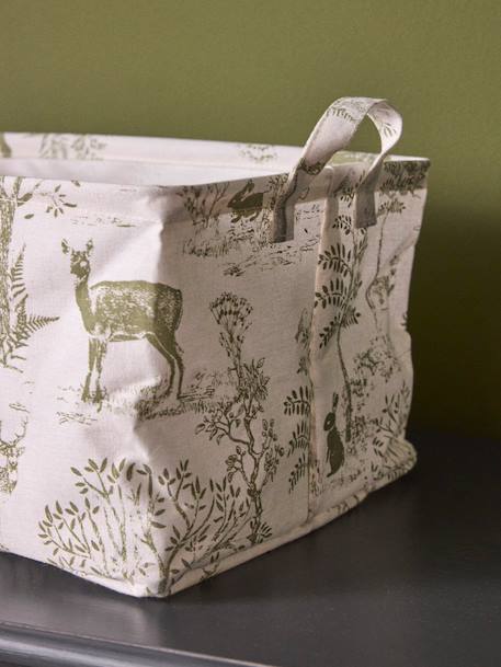 Bac de rangement rectangle esprit toile de jouy Bleu+Rose+Vert 7 - vertbaudet enfant 