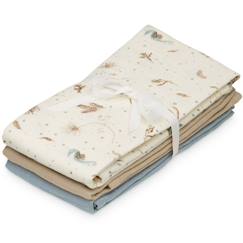 Puériculture-Matelas, accessoires de lange-Lot de 3 langes en mousseline sea garden