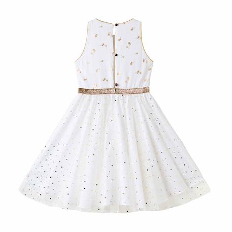 Robe demoiselle d'honneur  avec noeud hepburn Blanc doré+Blanc paillettes dorées 5 - vertbaudet enfant 