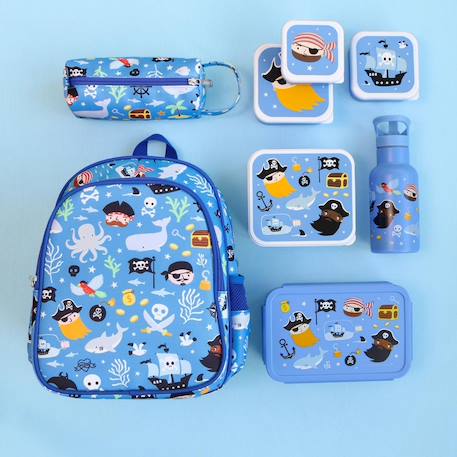 Sac à dos à poche isotherme pirates Bleu, noir, jaune 6 - vertbaudet enfant 