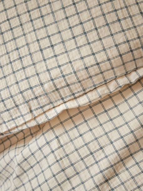 Housse de couette enfant gaze de coton 'carreaux' Bleu 3 - vertbaudet enfant 