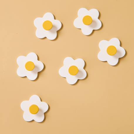 Patères murales fleur blanches (3 pièces) Blanc, jaune+Bleu, jaune, rose 5 - vertbaudet enfant 