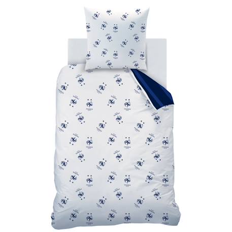 Parure de lit imprimée 100% coton, fff rayures Bleu 4 - vertbaudet enfant 