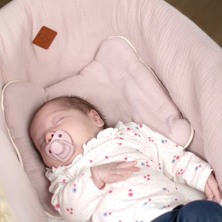 Set berceau couverture et coussin en gaze de coton jeanne Beige+Blanc+Blanc à pois or+Camel+Écru+Gris clair+Rose+Terracotta+Vert de gris 30 - vertbaudet enfant 
