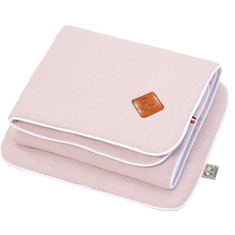 Set berceau couverture et coussin en gaze de coton jeanne Beige+Blanc+Blanc à pois or+Camel+Écru+Gris clair+Rose+Terracotta+Vert de gris 29 - vertbaudet enfant 