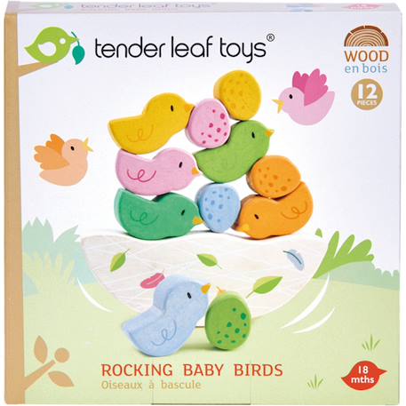 Jeu d'équilibre bébés oiseaux en bois Beige, jaune, rose 3 - vertbaudet enfant 