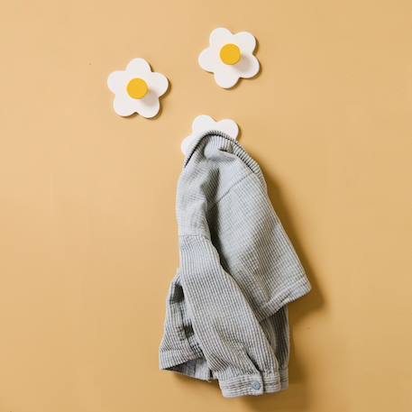 Patères murales fleur blanches (3 pièces) Blanc, jaune+Bleu, jaune, rose 3 - vertbaudet enfant 