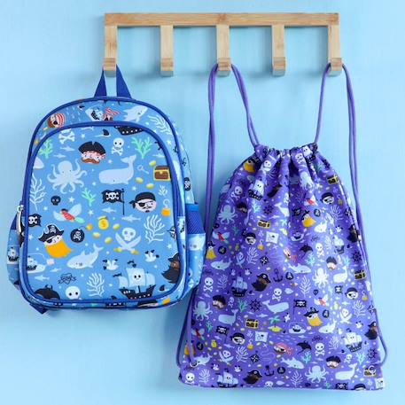 Sac à dos à poche isotherme pirates Bleu, noir, jaune 5 - vertbaudet enfant 