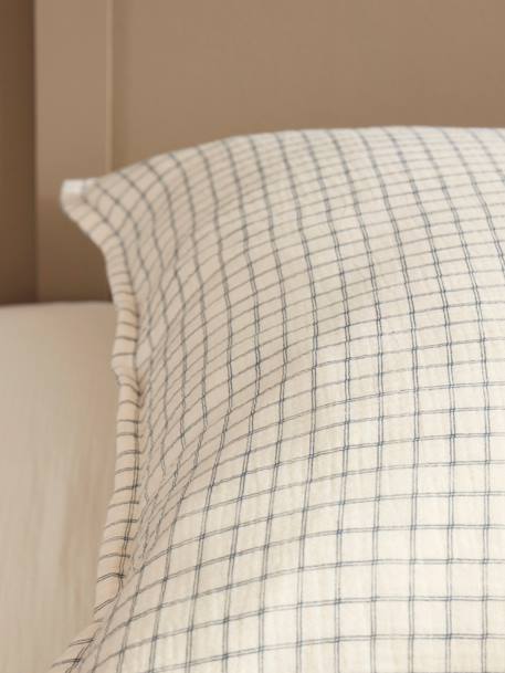 Housse de couette enfant gaze de coton 'carreaux' Bleu 5 - vertbaudet enfant 