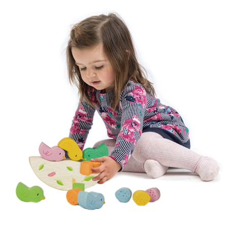 Jeu d'équilibre bébés oiseaux en bois Beige, jaune, rose 2 - vertbaudet enfant 