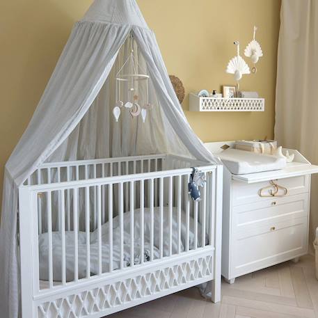 Mobile en bois pour berceau dreamland Bleu, écru, marron 4 - vertbaudet enfant 