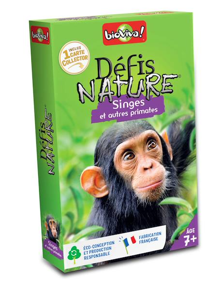 Jeu de cartes - défis nature -  singes & primates -  fabriqué en france MULTICOLORE 1 - vertbaudet enfant 