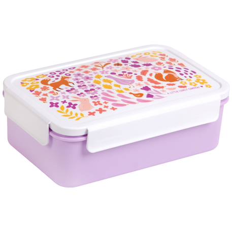 Lunch box fleurs du jardin Violet, blanc, jaune 1 - vertbaudet enfant 