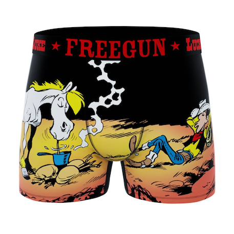 Lot de 4 boxers  lucky luke Jaune/noir/bleu 5 - vertbaudet enfant 