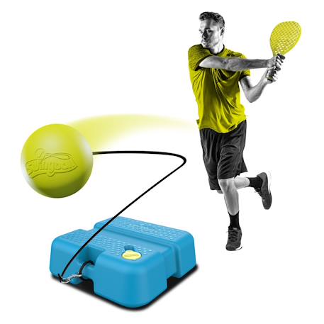Jeu de balles 2en1 swingball reflex tennis & football plastique Bleu - noir - jaune 2 - vertbaudet enfant 