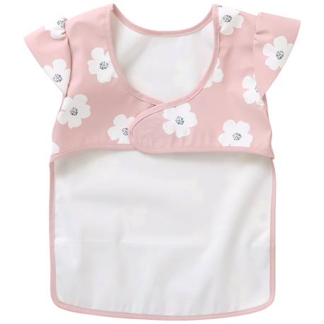 Bavoir intégral en tissu imperméable fleurs rose et blanc (6-24 mois) Rose, blanc 2 - vertbaudet enfant 