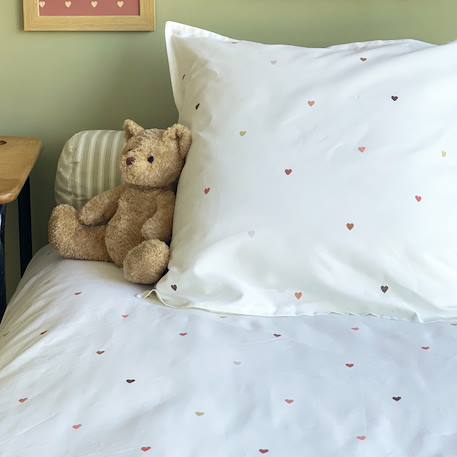 Parure de lit percale coton bio Marceau+Oscar+Petits cœurs+Solal beige 13 - vertbaudet enfant 