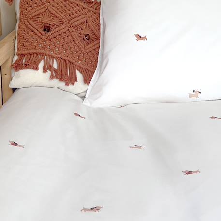 Parure de lit percale coton bio Marceau+Oscar+Petits cœurs+Solal beige 10 - vertbaudet enfant 